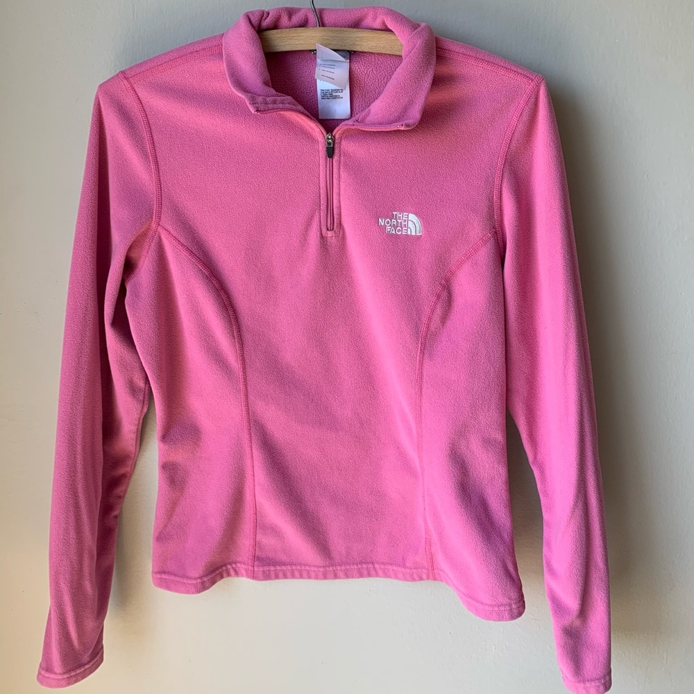 The North Face pink TKA100 quarter zip pullover